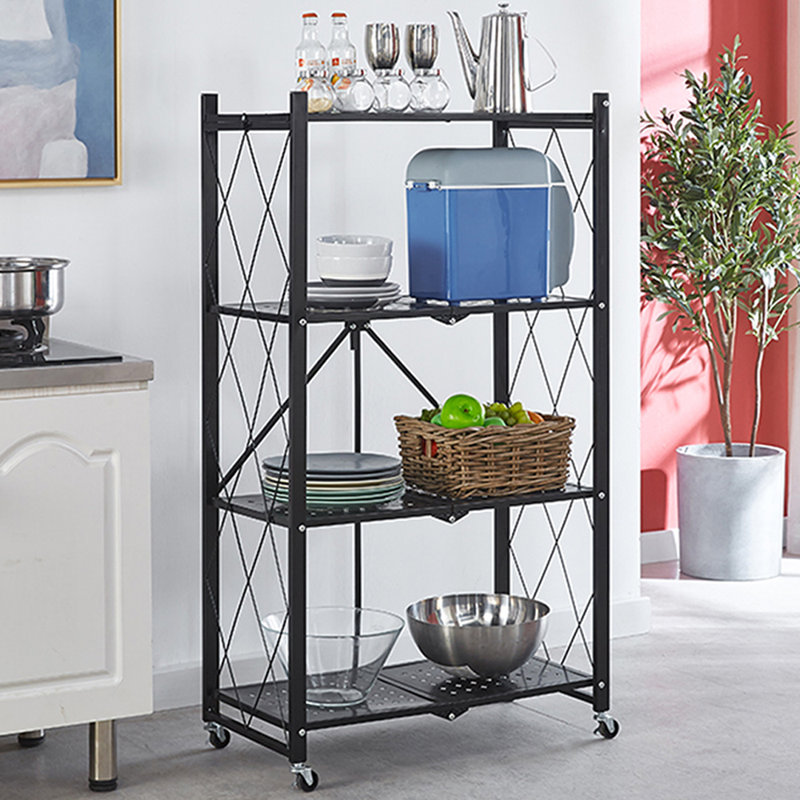 Rebrilliant Steel Mobile Folding Storage Rack in , (4 Shelves) 50" H x